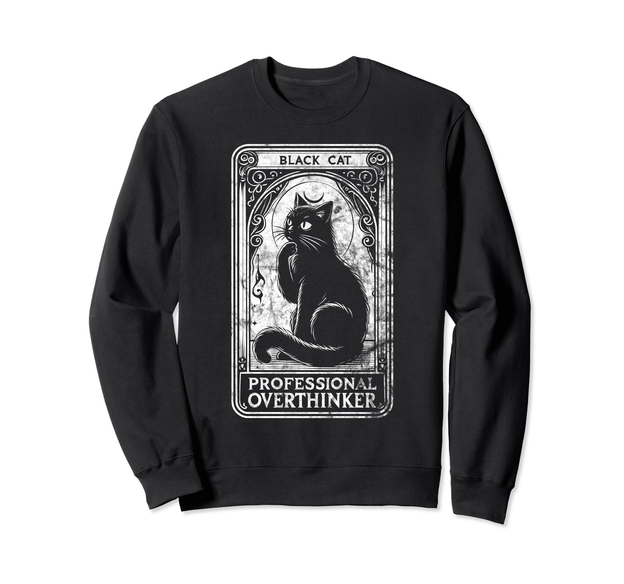 Professional Overthinker Cat Sweatshirt - Aesthetic Graphic Men Women - T-Shirt, Sweatshirt, Hoodie