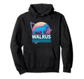Walrus Synthwave Aesthetic Animal Hoodie - Custom Art Print for Adults - T-Shirt, Sweatshirt, Hoodie