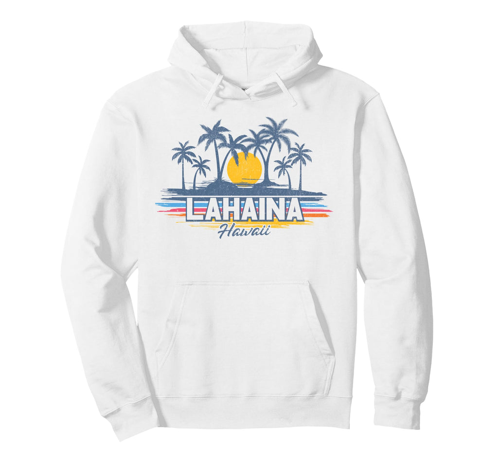 Lahaina Hawaii Beach Sunset Hawaiian Palm Hoodie - Unique Graphic Unisex - T-Shirt, Sweatshirt, Hoodie