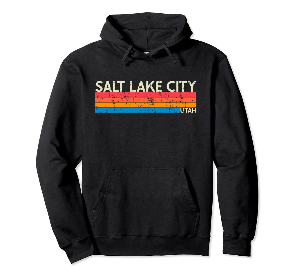 Salt Lake City Utah Distressed Souvenir Hoodie - Minimalist Print Unisex - T-Shirt, Sweatshirt, Hoodie