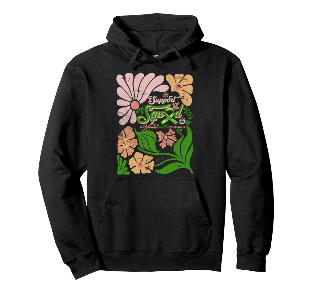 Boho Support Squad Sunflower Hair Hoodie - Trendy Graphic for Adults - T-Shirt, Sweatshirt, Hoodie