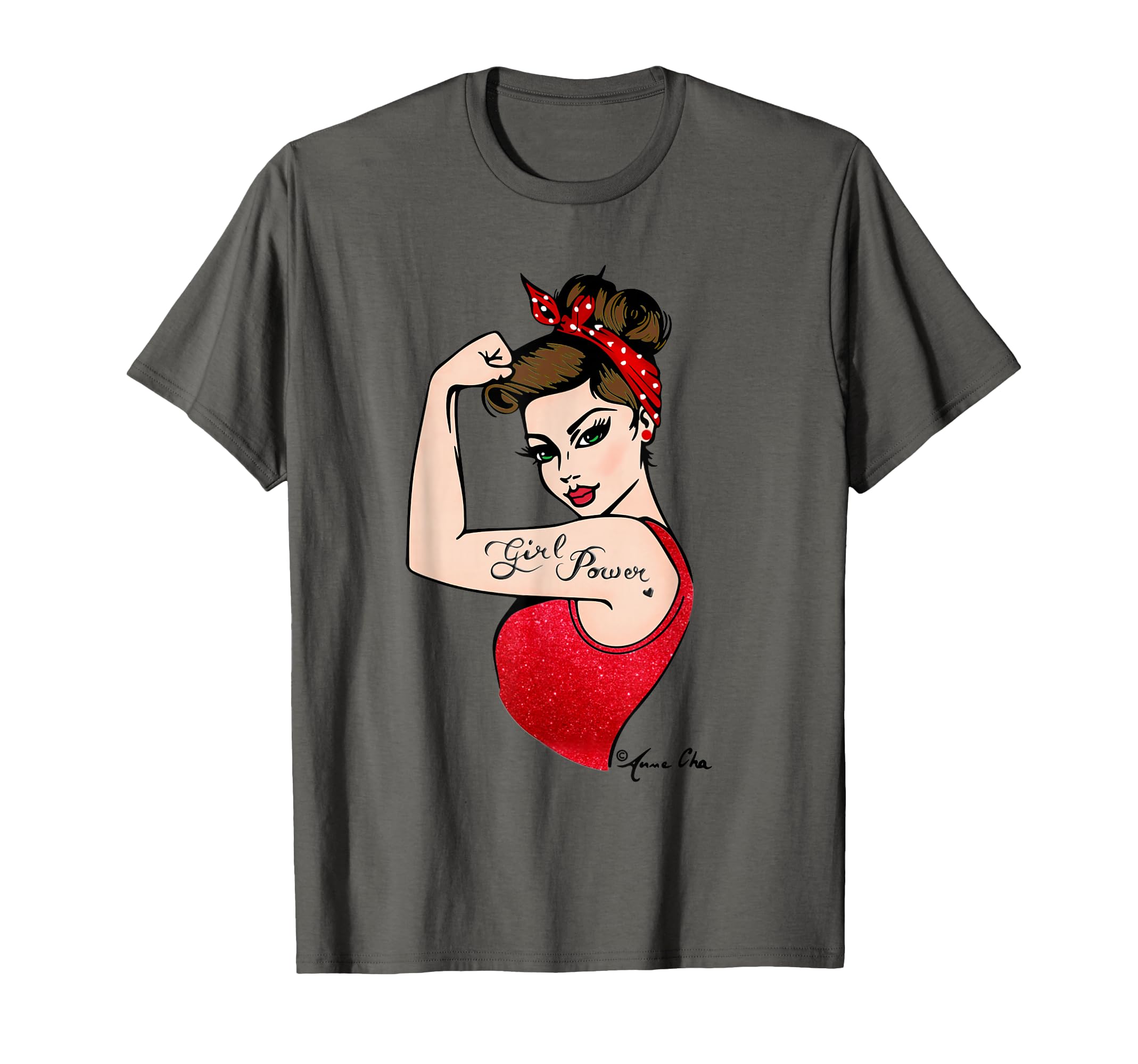 Girlpower Pinup Feminist Rosieriveter T-Shirt - Fun Novelty Design Unisex - T-Shirt, Sweatshirt, Hoodie