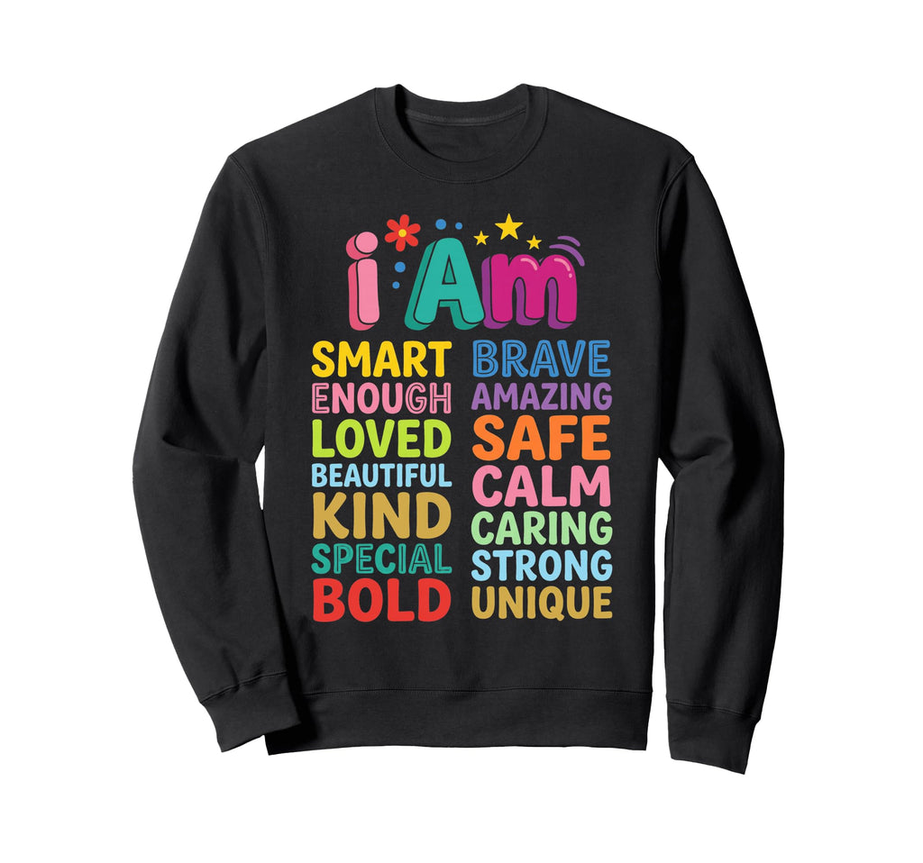 Positive Affirmations I Am Smart Sweatshirt - Unique Graphic Men Women - T-Shirt, Sweatshirt, Hoodie