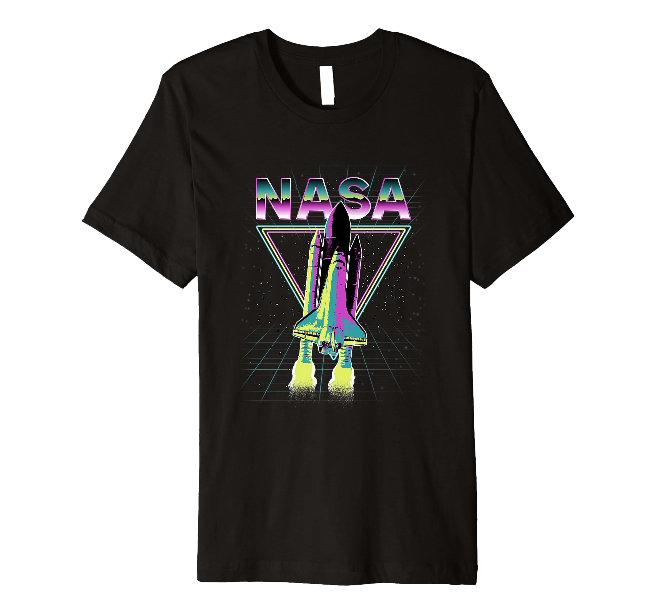 Nasa Iconic Space Shuttle Neon 80S T-Shirt - Custom Art Print Men Women - T-Shirt, Sweatshirt, Hoodie