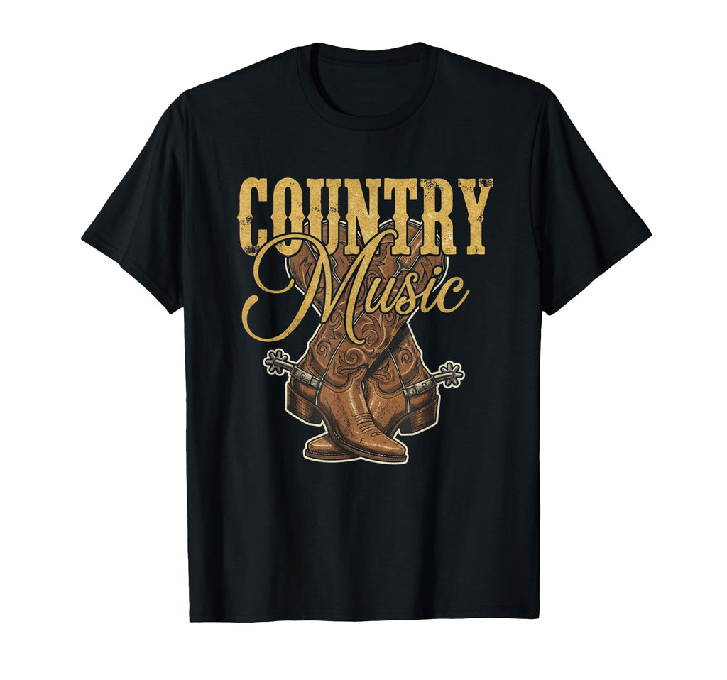Country Music Cowboy Boots Western T-Shirt - Fun Novelty Design for Adults - T-Shirt, Sweatshirt, Hoodie