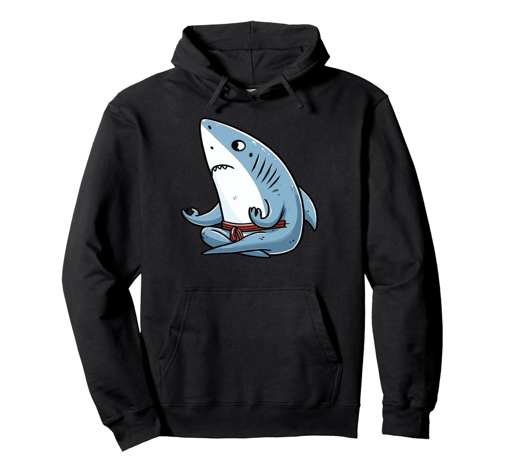 Meditation Shark Yoga Pose Relaxing Animal Hoodie - Novelty Apparel Unisex - T-Shirt, Sweatshirt, Hoodie