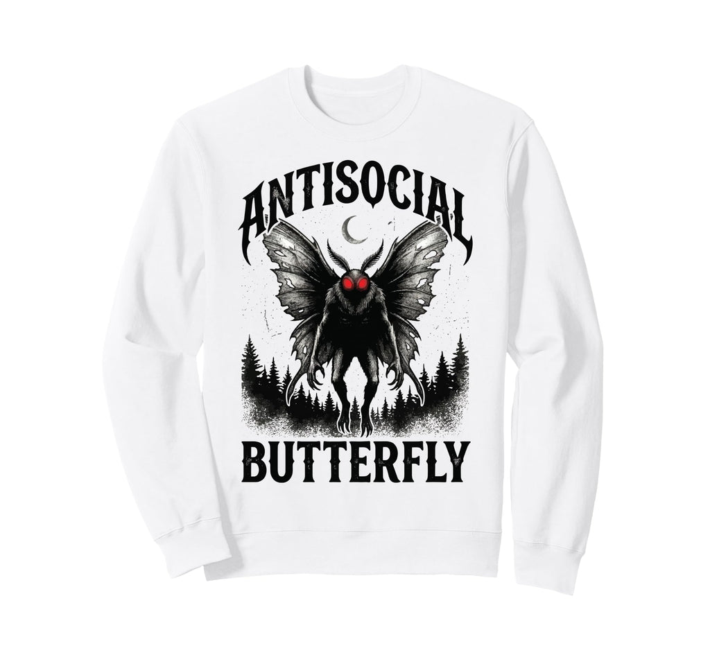 Antisocial Butterfly Sweatshirt - Novelty Apparel Unisex - T-Shirt, Sweatshirt, Hoodie