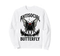 Antisocial Butterfly Sweatshirt - Novelty Apparel Unisex - T-Shirt, Sweatshirt, Hoodie