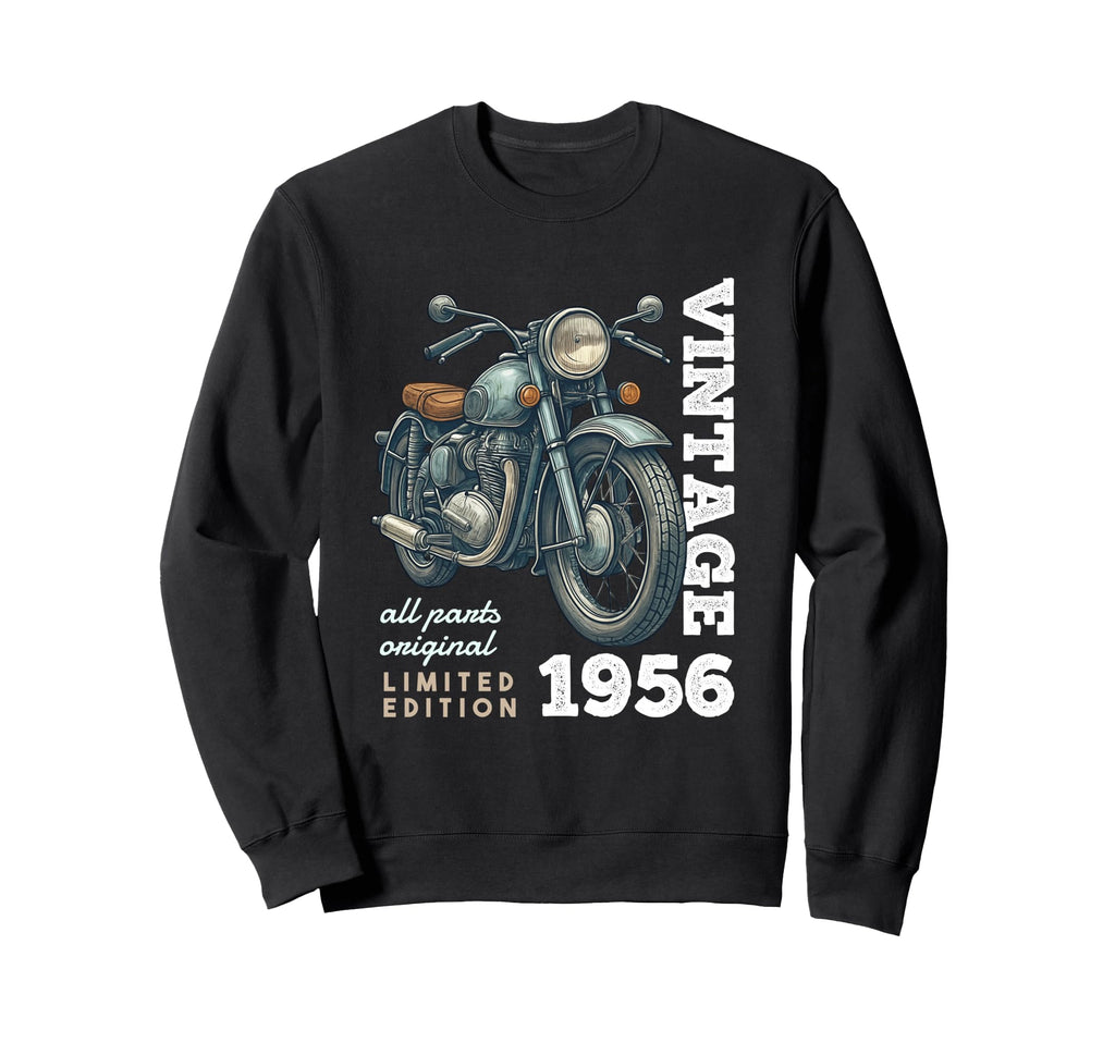 1956 70 Years Old Motorcycle Sweatshirt - Casual Everyday Wear for Adults - T-Shirt, Sweatshirt, Hoodie