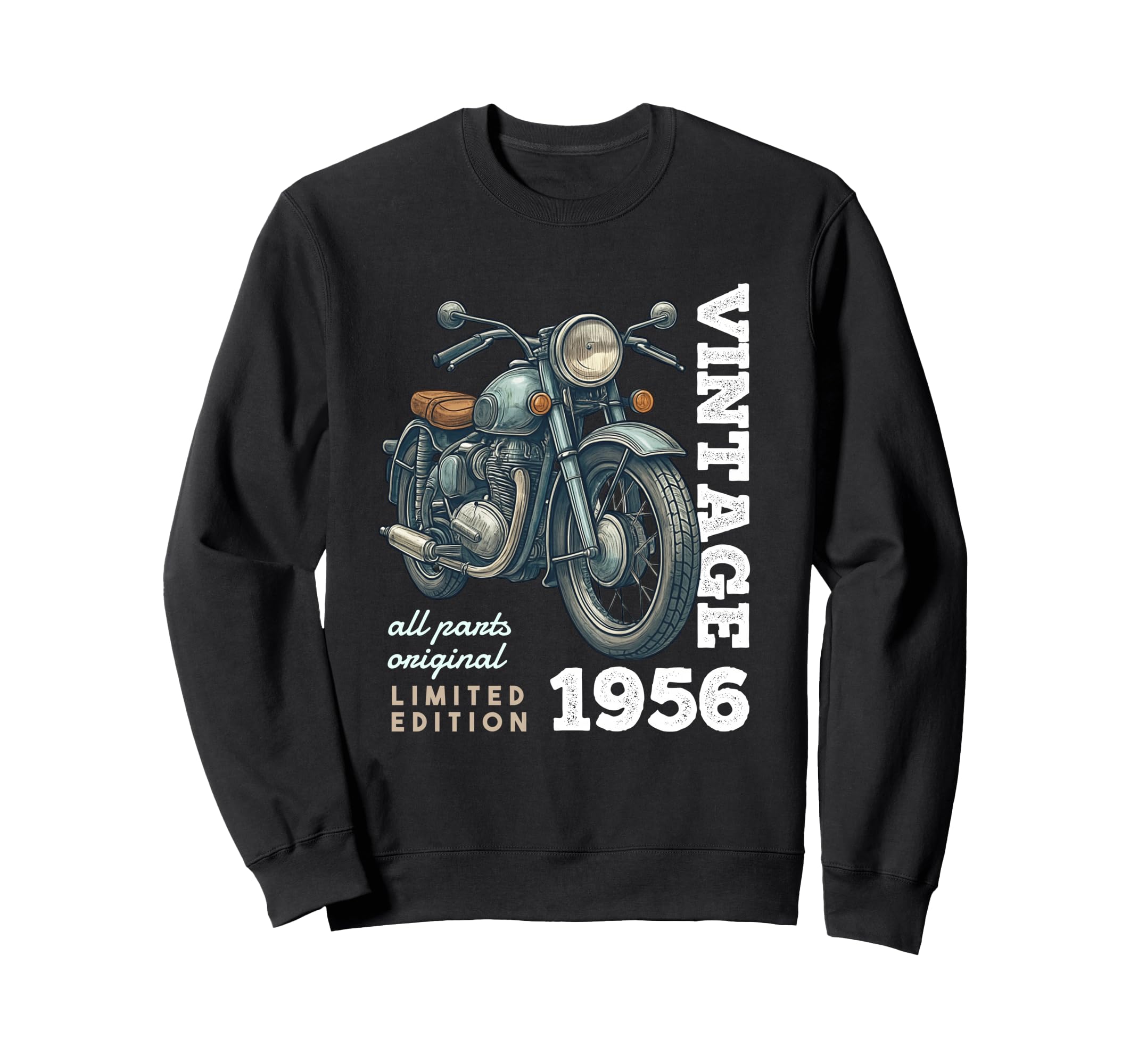 1956 70 Years Old Motorcycle Sweatshirt - Casual Everyday Wear for Adults - T-Shirt, Sweatshirt, Hoodie
