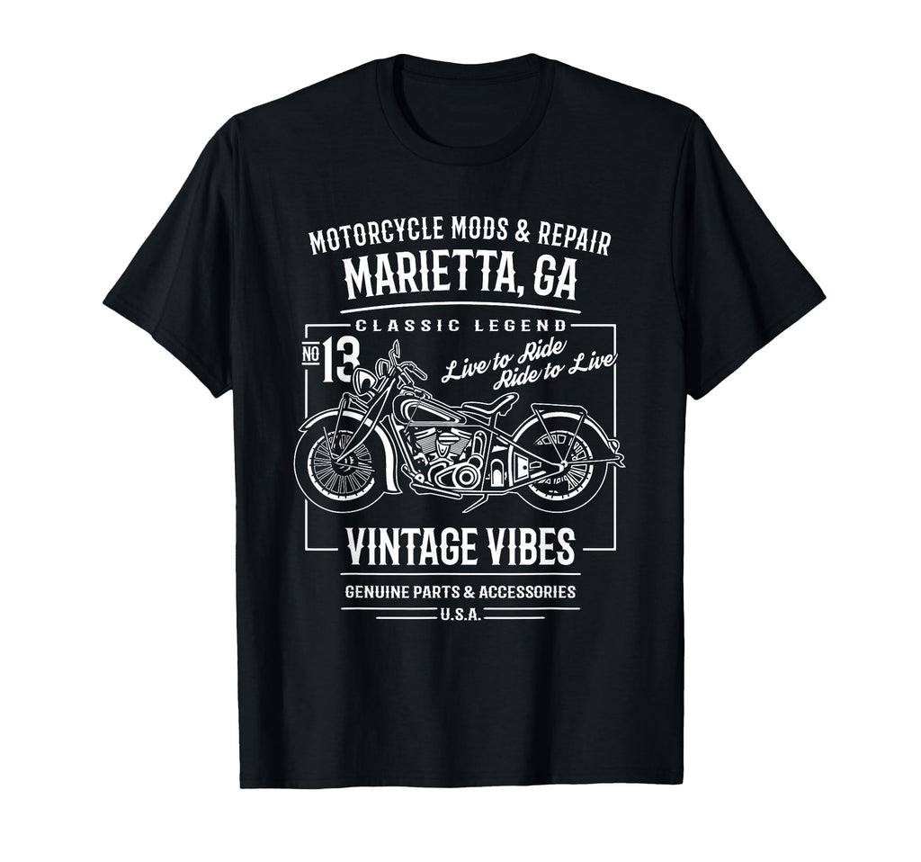 Marietta Ga Usa Motorcycle T-Shirt - Unique Graphic for Adults - T-Shirt, Sweatshirt, Hoodie