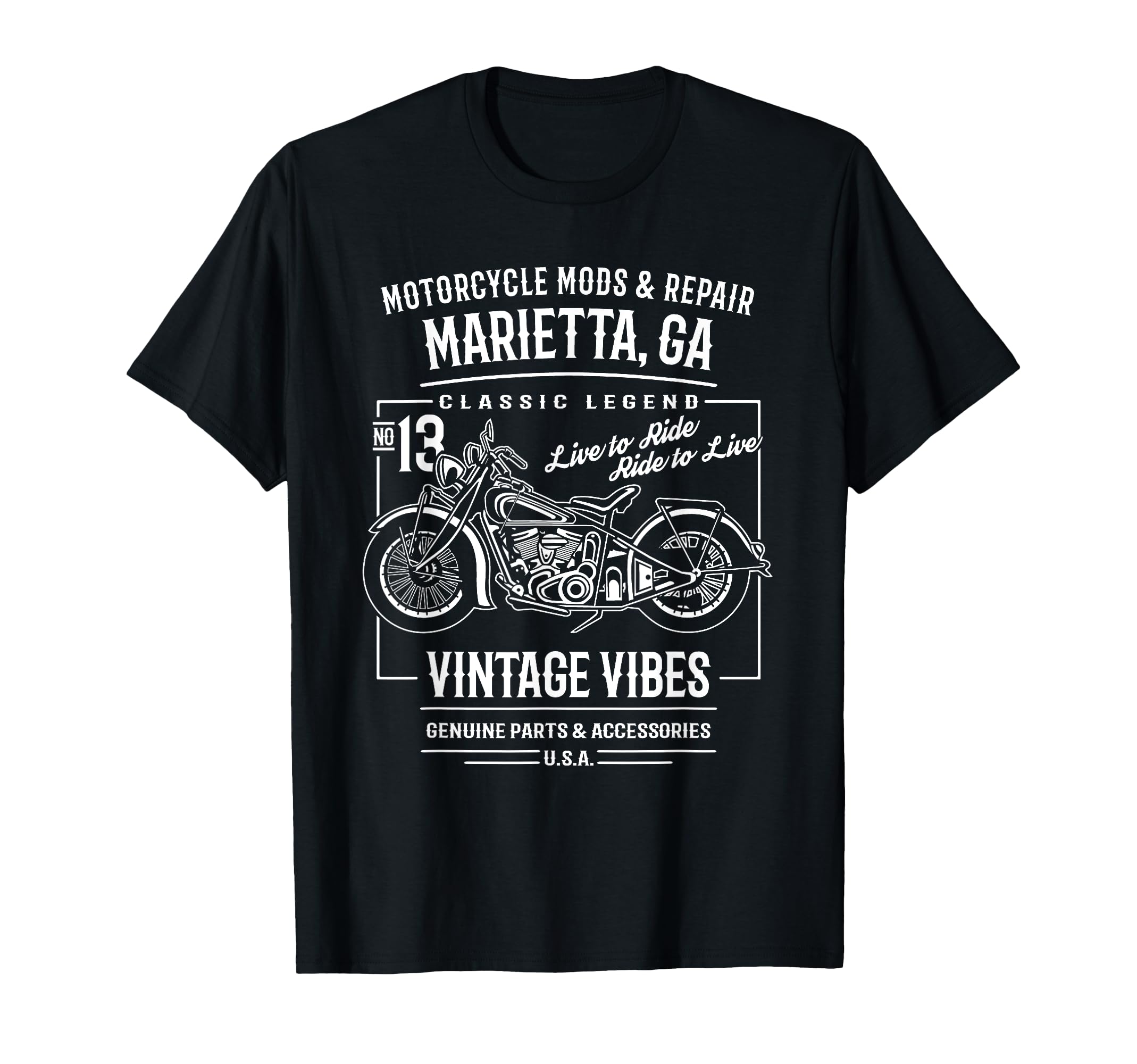 Marietta Ga Usa Motorcycle T-Shirt - Unique Graphic for Adults - T-Shirt, Sweatshirt, Hoodie