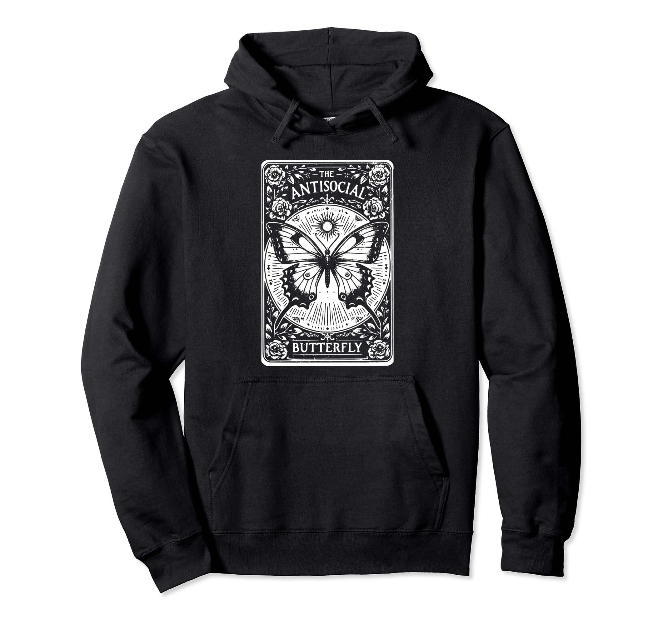 Funny Antisocial Butterfly Introvert Hoodie - Trendy Graphic for Adults - T-Shirt, Sweatshirt, Hoodie