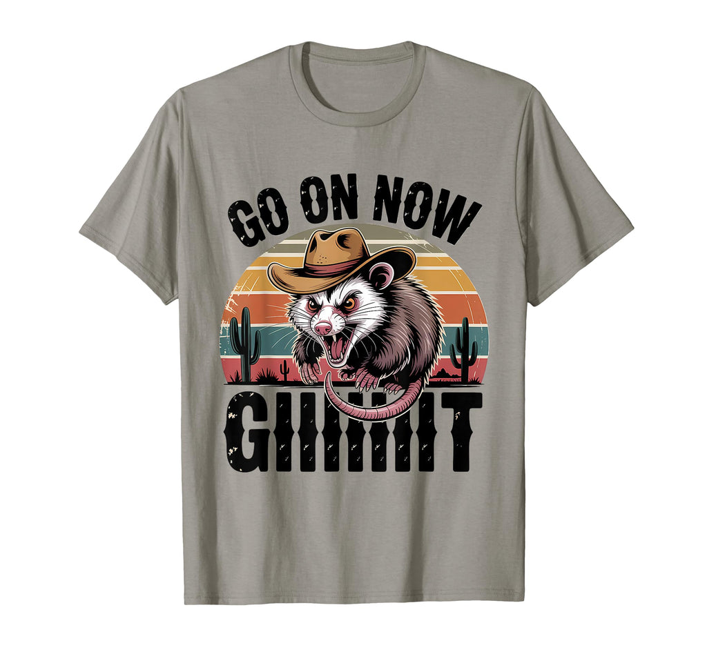 Go Now Git Western Country Possum T-Shirt - Fun Novelty Design for Adults - T-Shirt, Sweatshirt, Hoodie