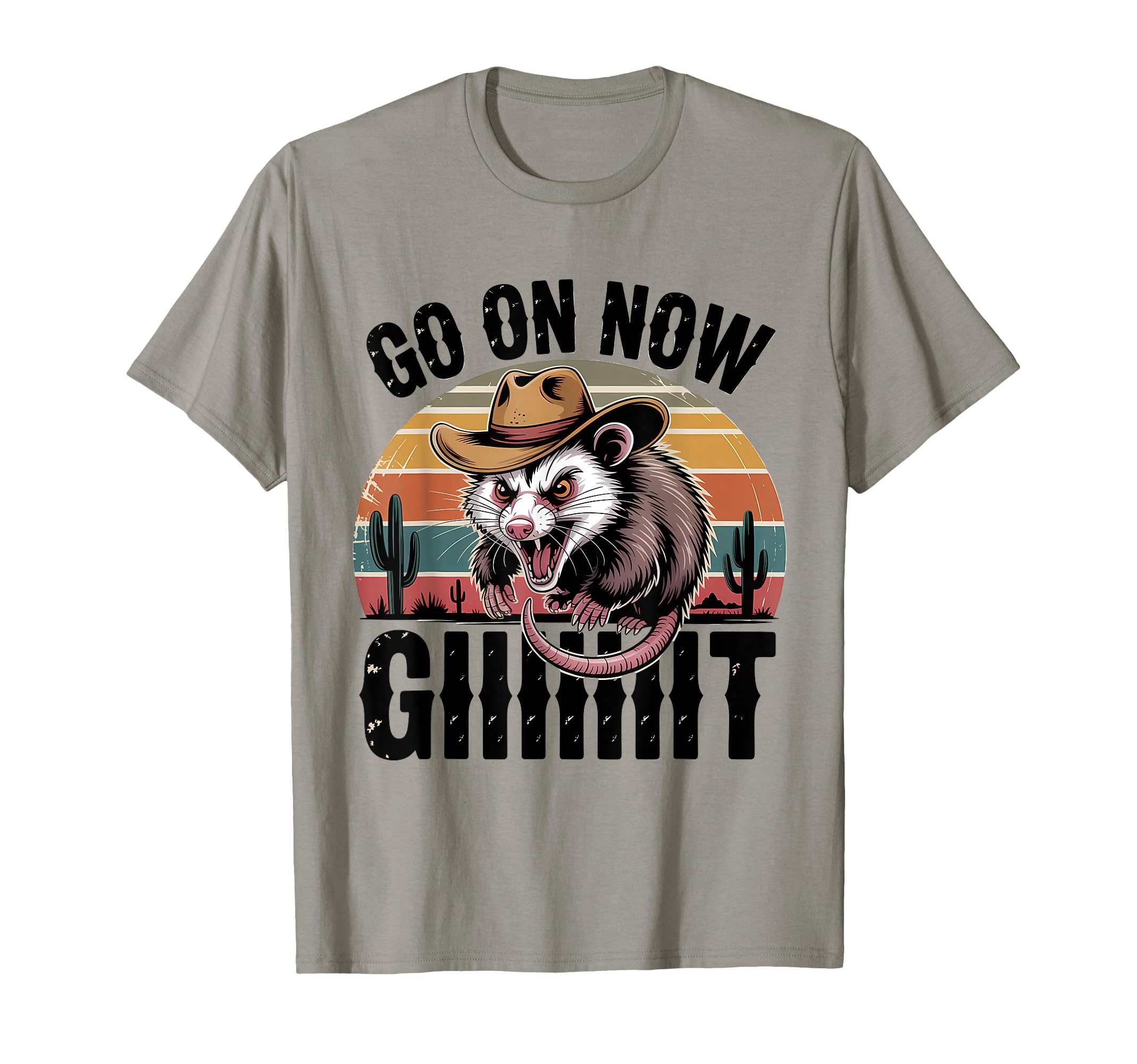 Go Now Git Western Country Possum T-Shirt - Fun Novelty Design for Adults - T-Shirt, Sweatshirt, Hoodie