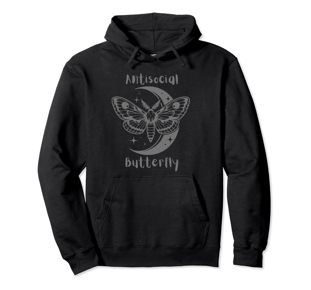 Antisocial Butterfly Hoodie - Custom Art Print Unisex - T-Shirt, Sweatshirt, Hoodie