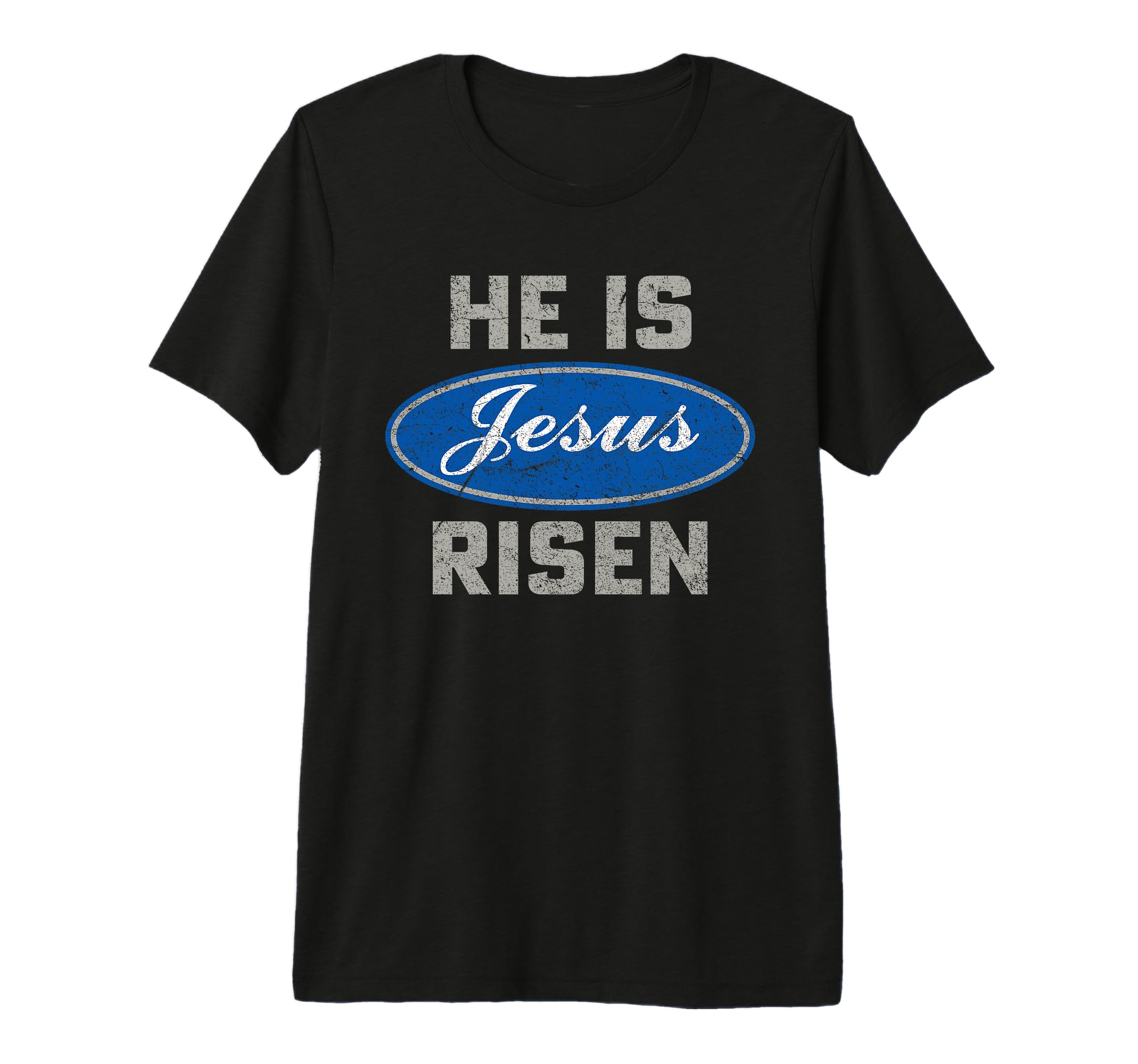 Jesus He Is Risen Pony Car Logo Tri T-Shirt - Aesthetic Graphic for Adults - T-Shirt, Sweatshirt, Hoodie