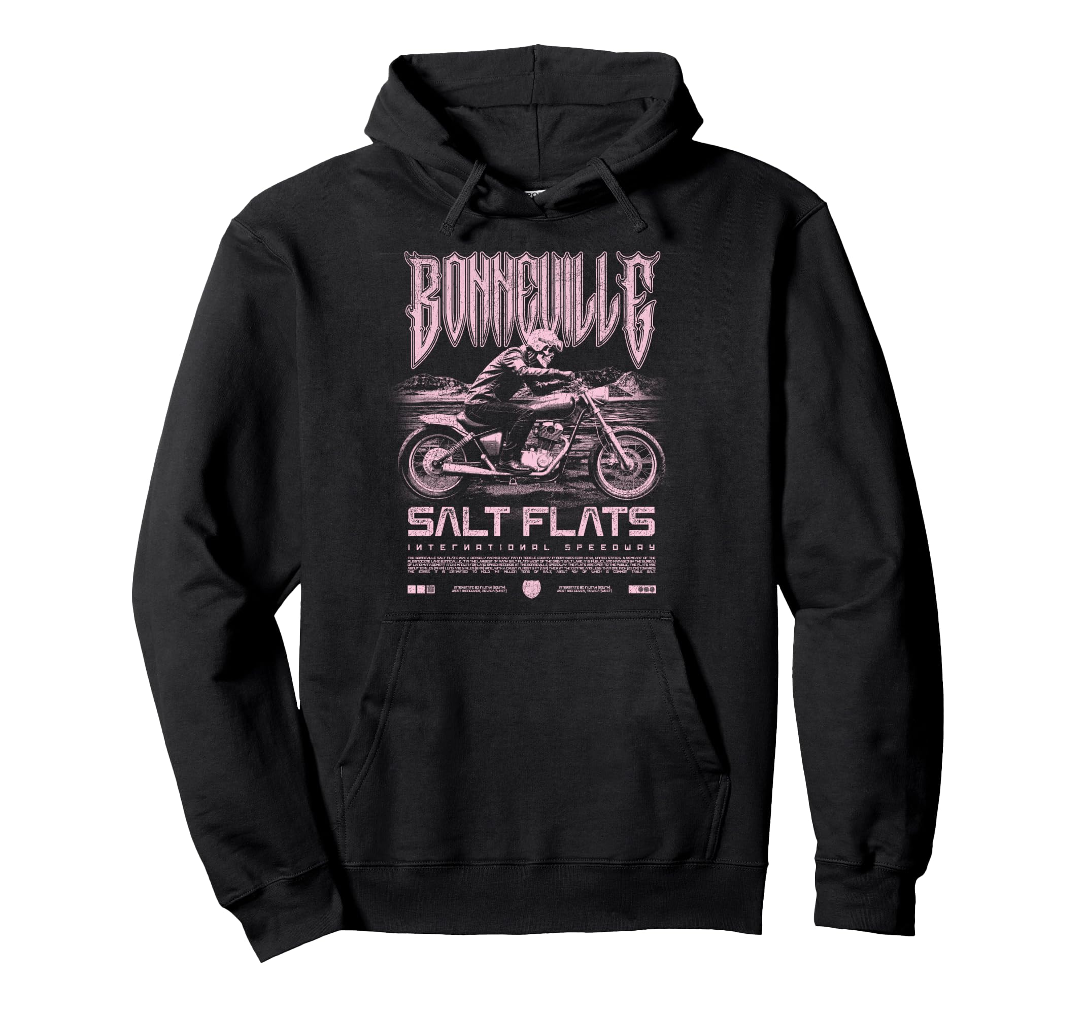 Bonneville Salt Flats Motorcycle Hoodie - Custom Art Print for Adults - T-Shirt, Sweatshirt, Hoodie