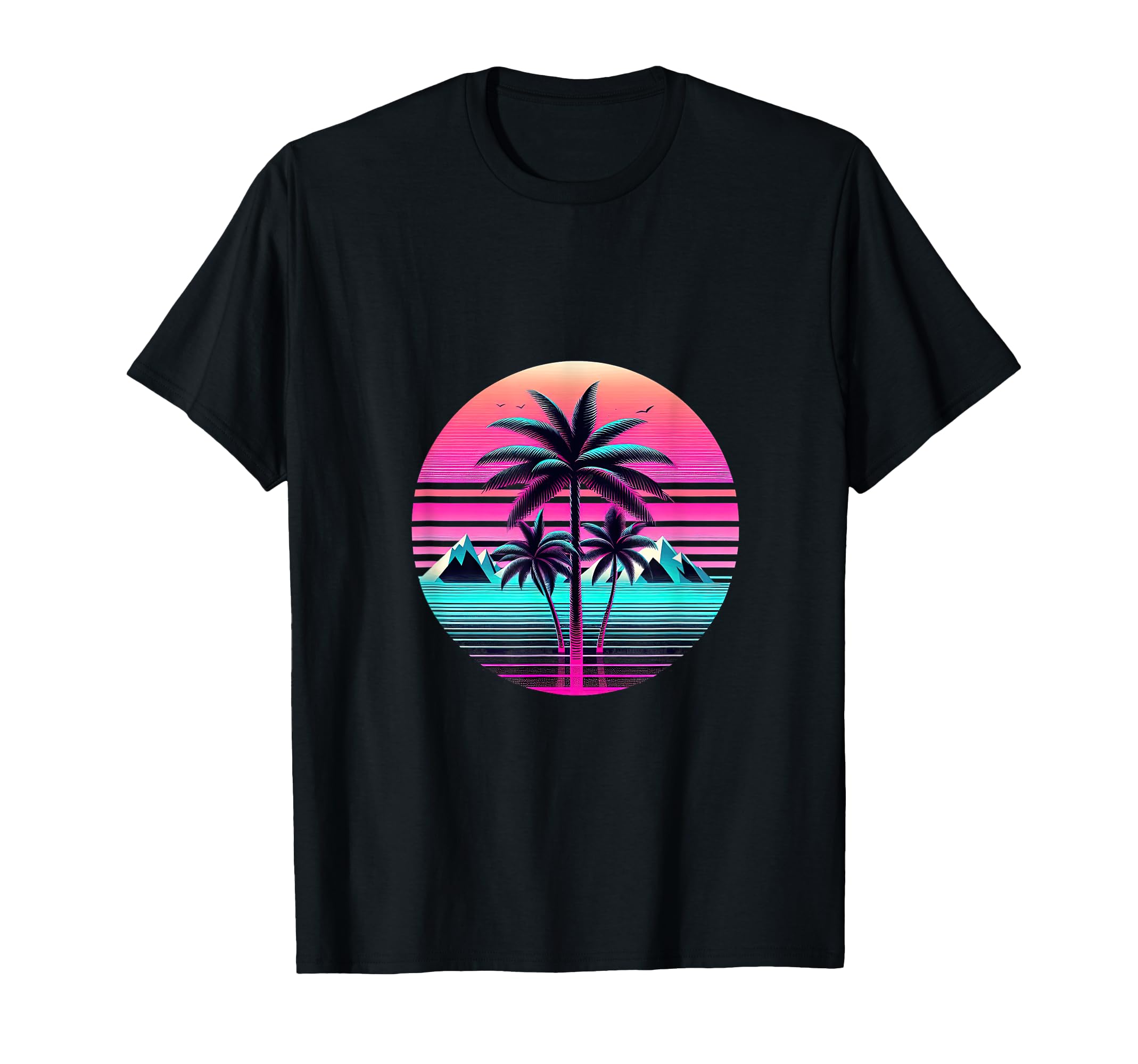 80S Vaporwave Aesthetic Palm Trees T-Shirt - Unique Graphic Men Women - T-Shirt, Sweatshirt, Hoodie