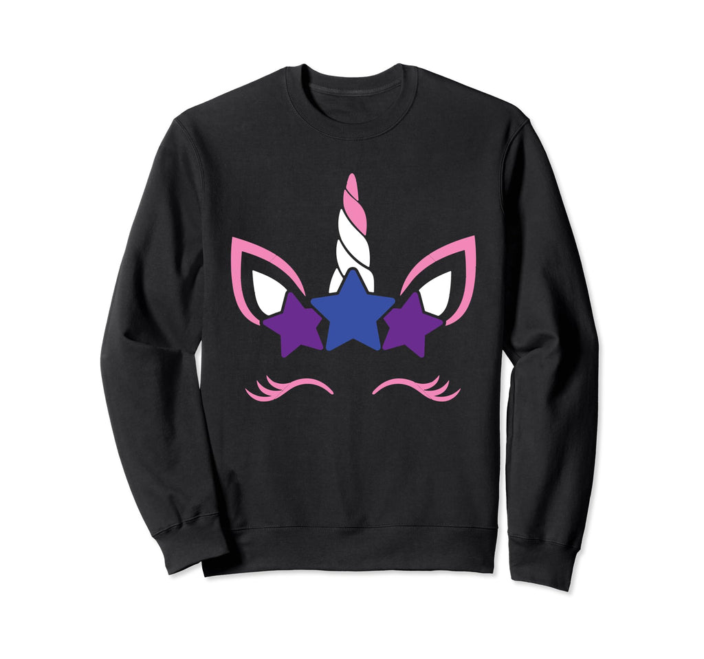 Genderfluid Unicorn Face Lgbt Q Pride Sweatshirt - Graphic Print Unisex - T-Shirt, Sweatshirt, Hoodie