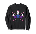 Genderfluid Unicorn Face Lgbt Q Pride Sweatshirt - Graphic Print Unisex - T-Shirt, Sweatshirt, Hoodie