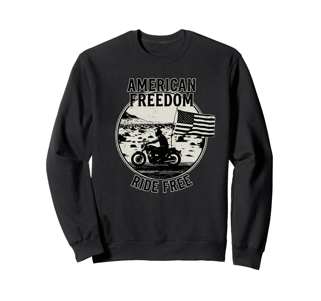 American Freedom Ride Patriotic Usa Sweatshirt - Unique Graphic for Adults - T-Shirt, Sweatshirt, Hoodie
