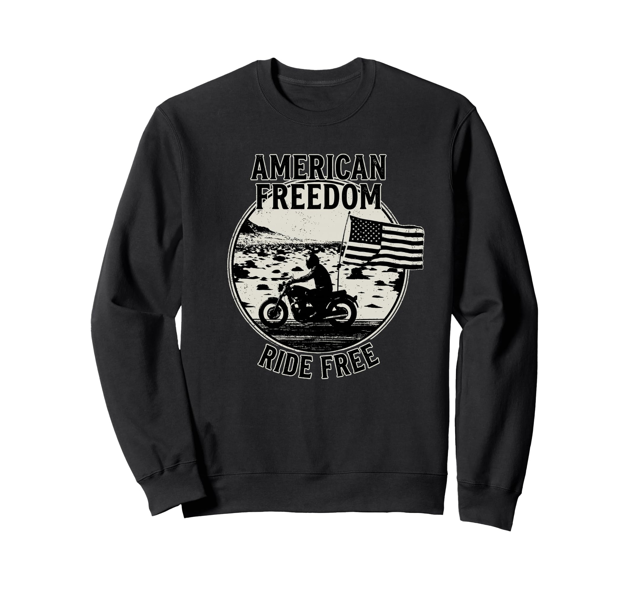 American Freedom Ride Patriotic Usa Sweatshirt - Unique Graphic for Adults - T-Shirt, Sweatshirt, Hoodie