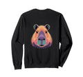 Vibrant Colorful Capybara Face Sweatshirt - Streetwear Style for Adults - T-Shirt, Sweatshirt, Hoodie