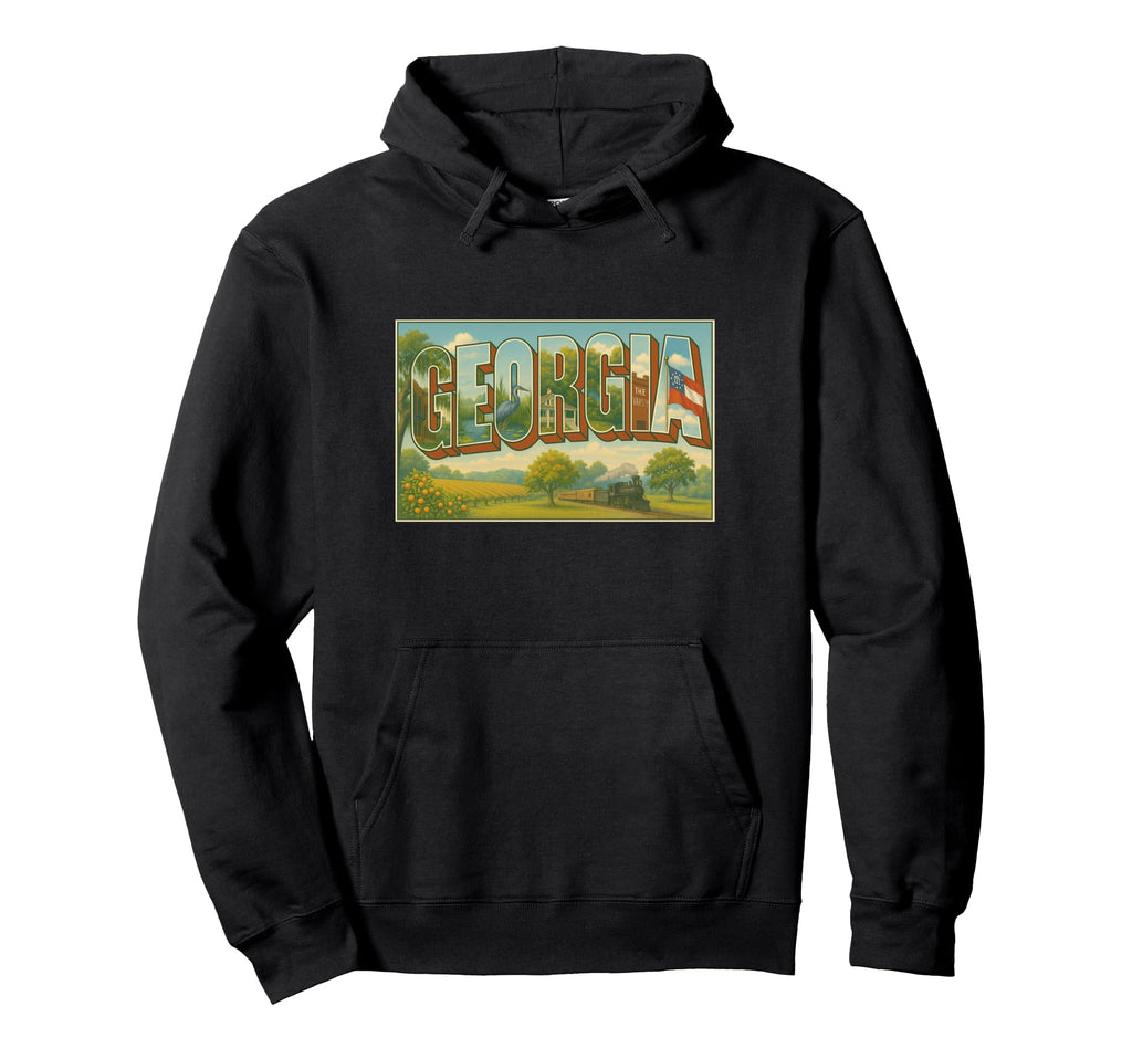 Georgia 50S Travel Post Art Hoodie - Novelty Apparel Unisex - T-Shirt, Sweatshirt, Hoodie