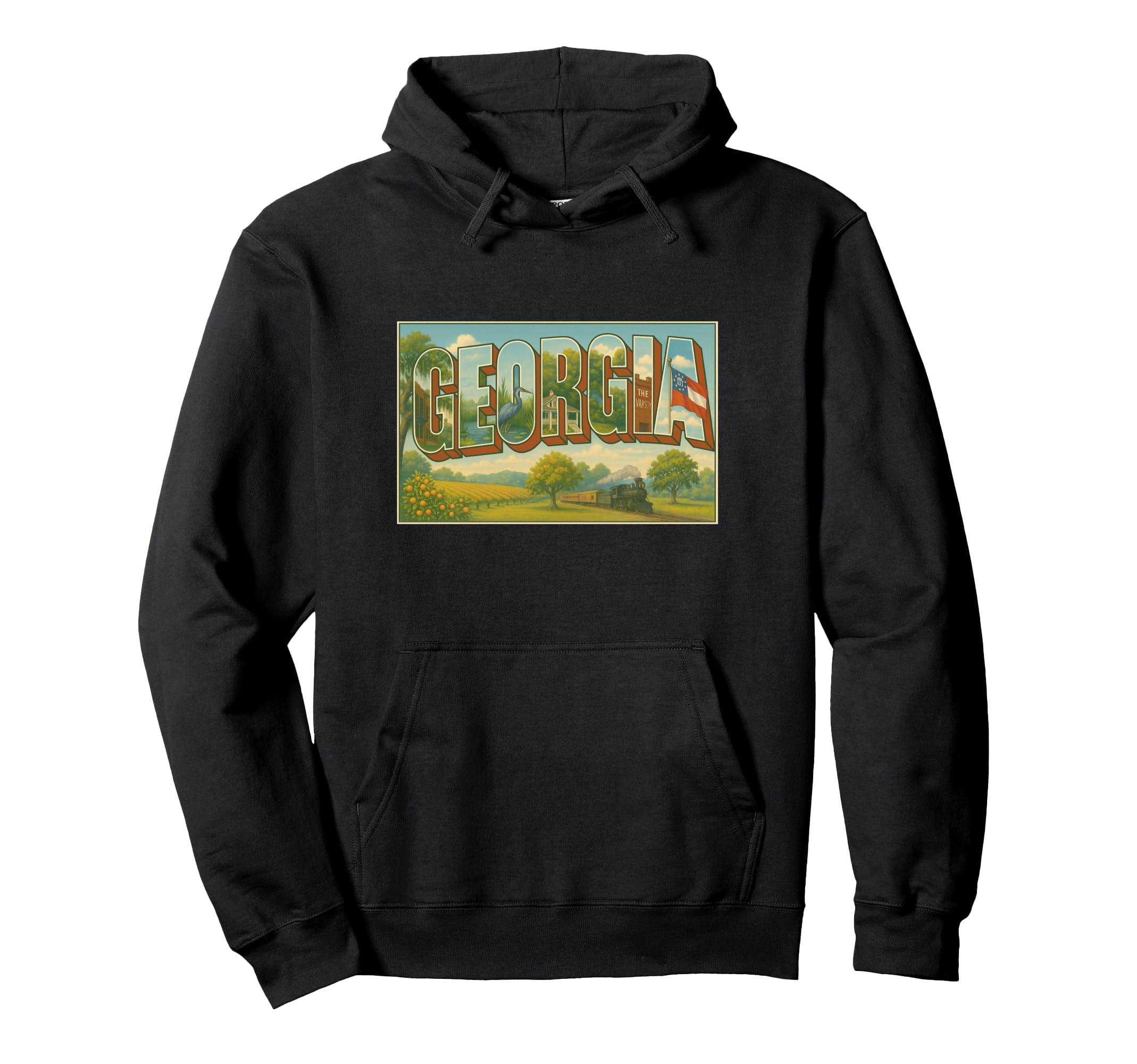 Georgia 50S Travel Post Art Hoodie - Novelty Apparel Unisex - T-Shirt, Sweatshirt, Hoodie