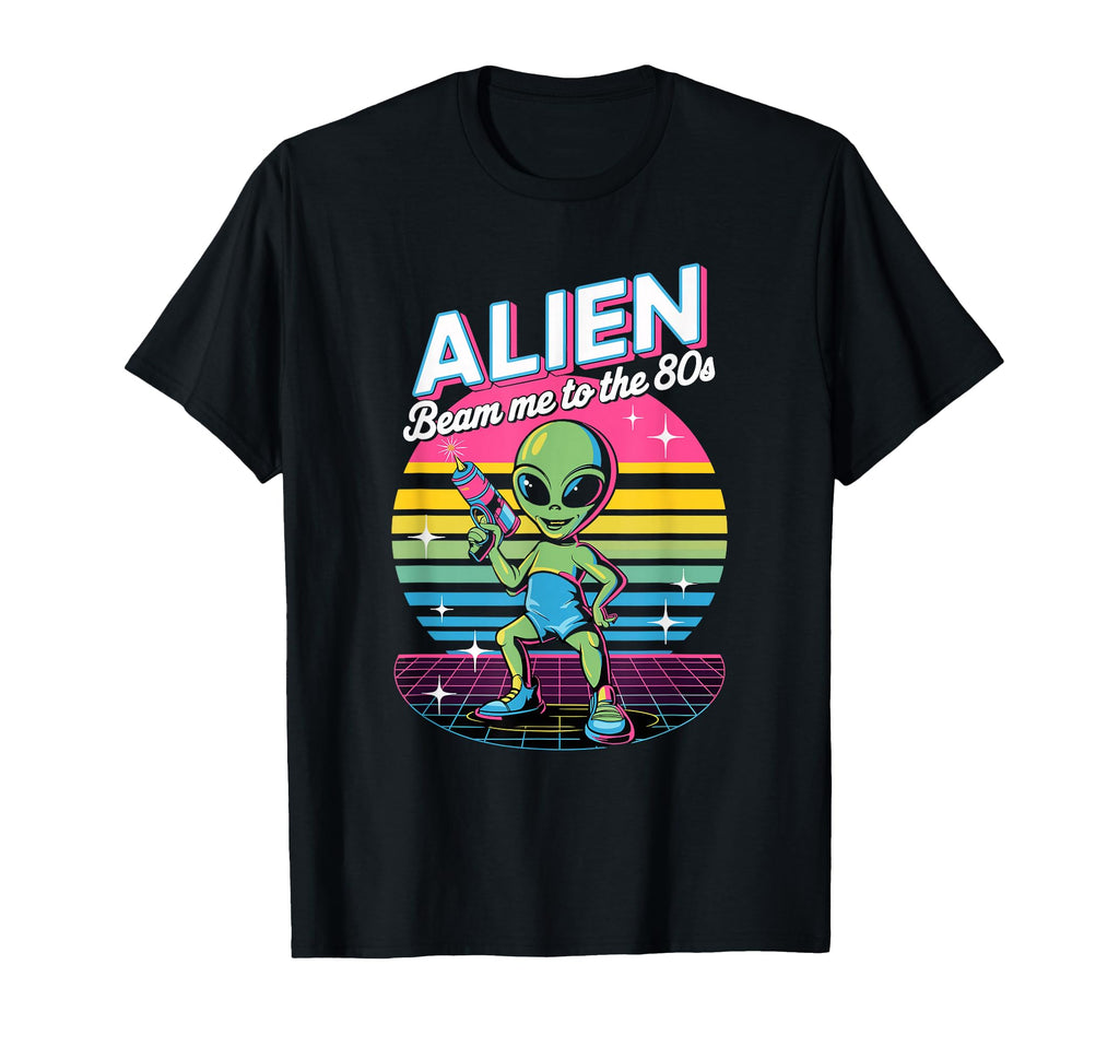 Alien 80S Aesthetic T-Shirt - Fun Novelty Design Unisex - T-Shirt, Sweatshirt, Hoodie