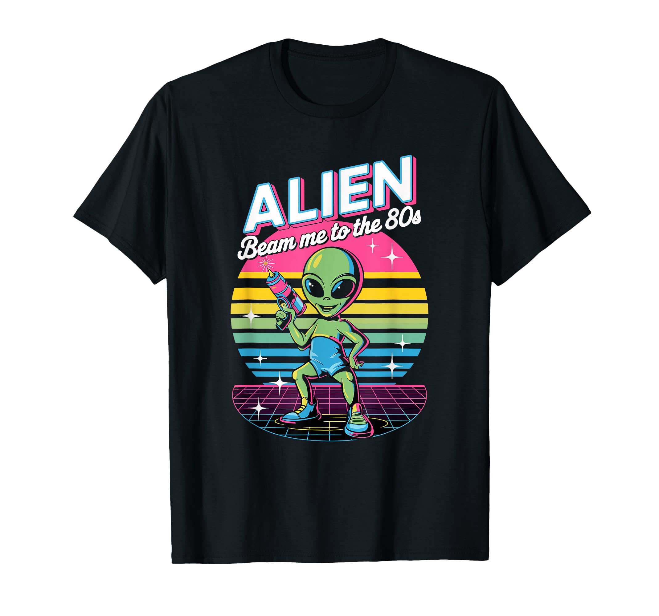 Alien 80S Aesthetic T-Shirt - Fun Novelty Design Unisex - T-Shirt, Sweatshirt, Hoodie