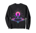Synthwave Alien Buddha Cyberpunk 80S Sweatshirt - Graphic Print Men Women - T-Shirt, Sweatshirt, Hoodie