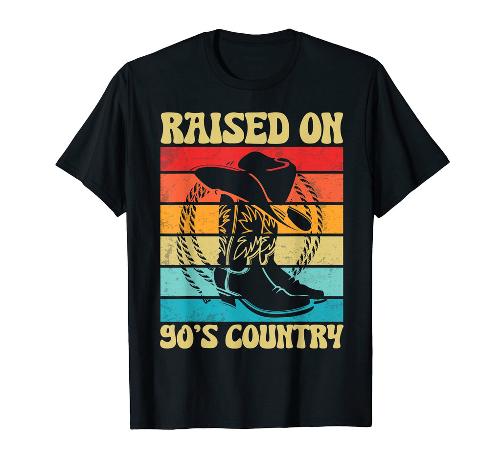 Raised 90S Country Western Cowboy T-Shirt - Trendy Graphic for Adults - T-Shirt, Sweatshirt, Hoodie