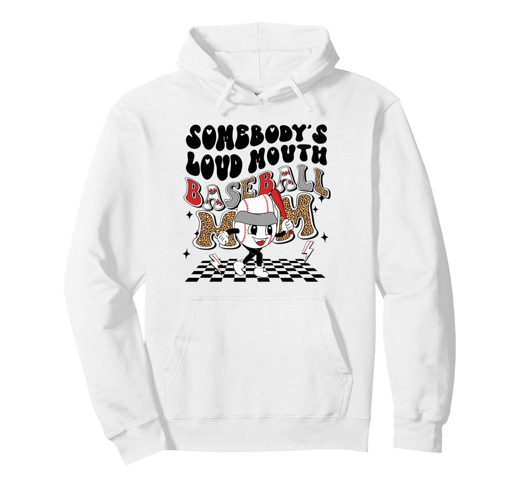 Baseball Mom Leopard Sports Hoodie - Custom Art Print for Adults - T-Shirt, Sweatshirt, Hoodie