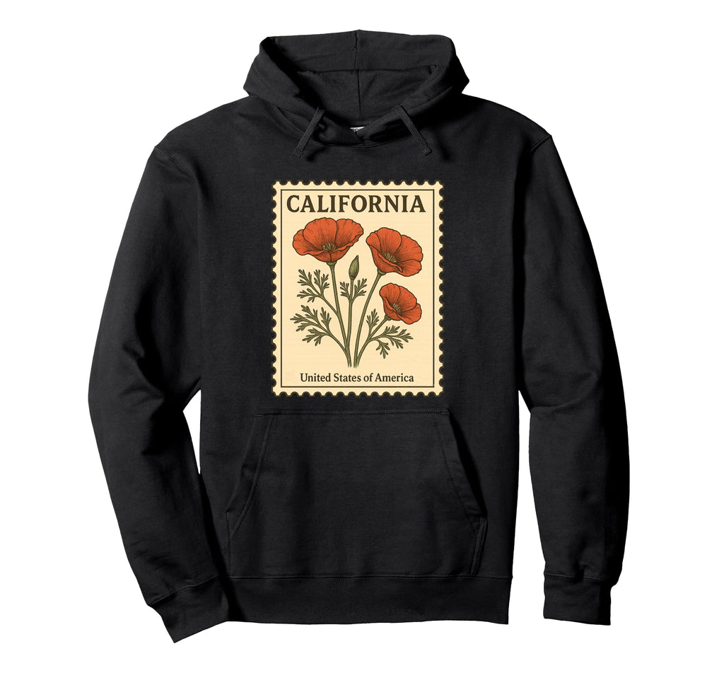 California Poppy Stamp Hoodie - Casual Everyday Wear Men Women - T-Shirt, Sweatshirt, Hoodie