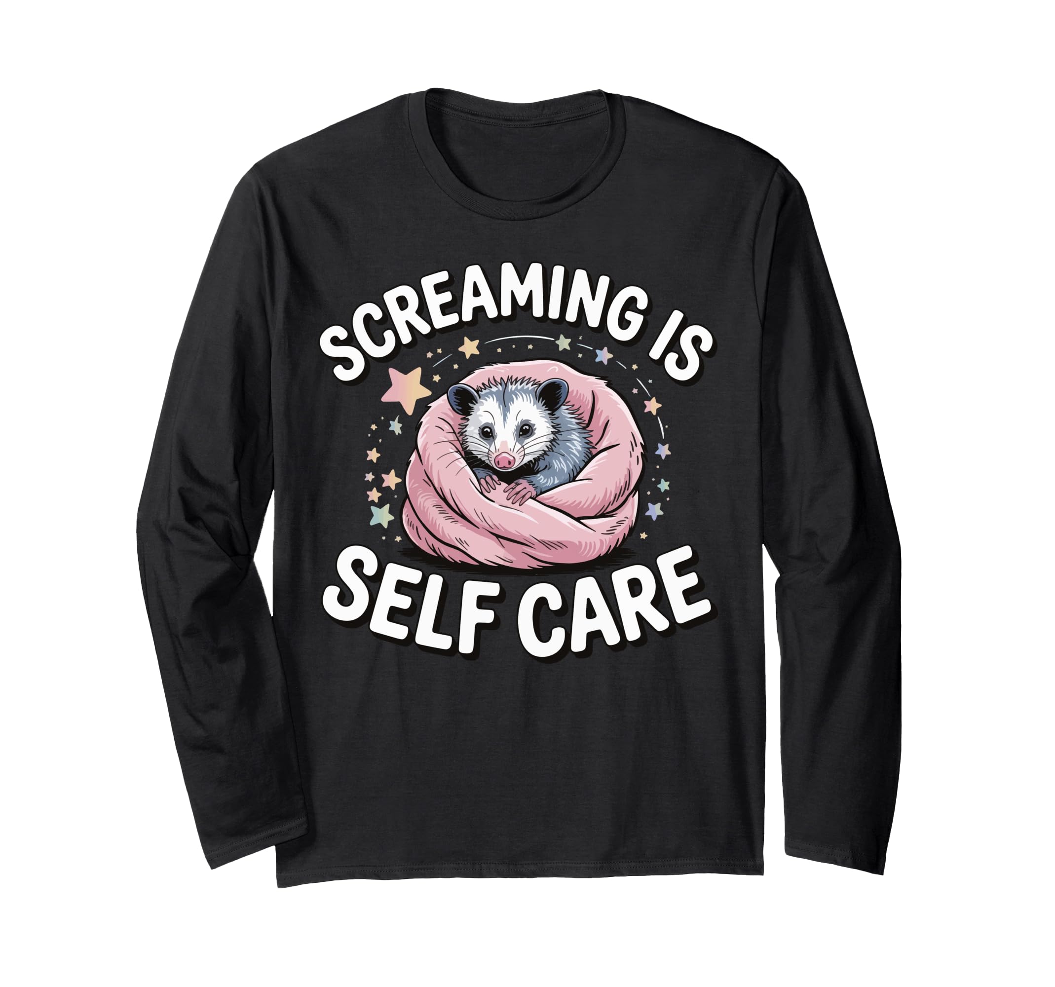 Opossum Therapeutic Screaming Stress Hoodie - Custom Art Print Men Women - T-Shirt, Sweatshirt, Hoodie