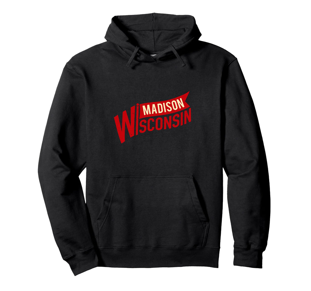 Madison Wisconsin Typography Athletic Hoodie - Unique Graphic for Adults - T-Shirt, Sweatshirt, Hoodie