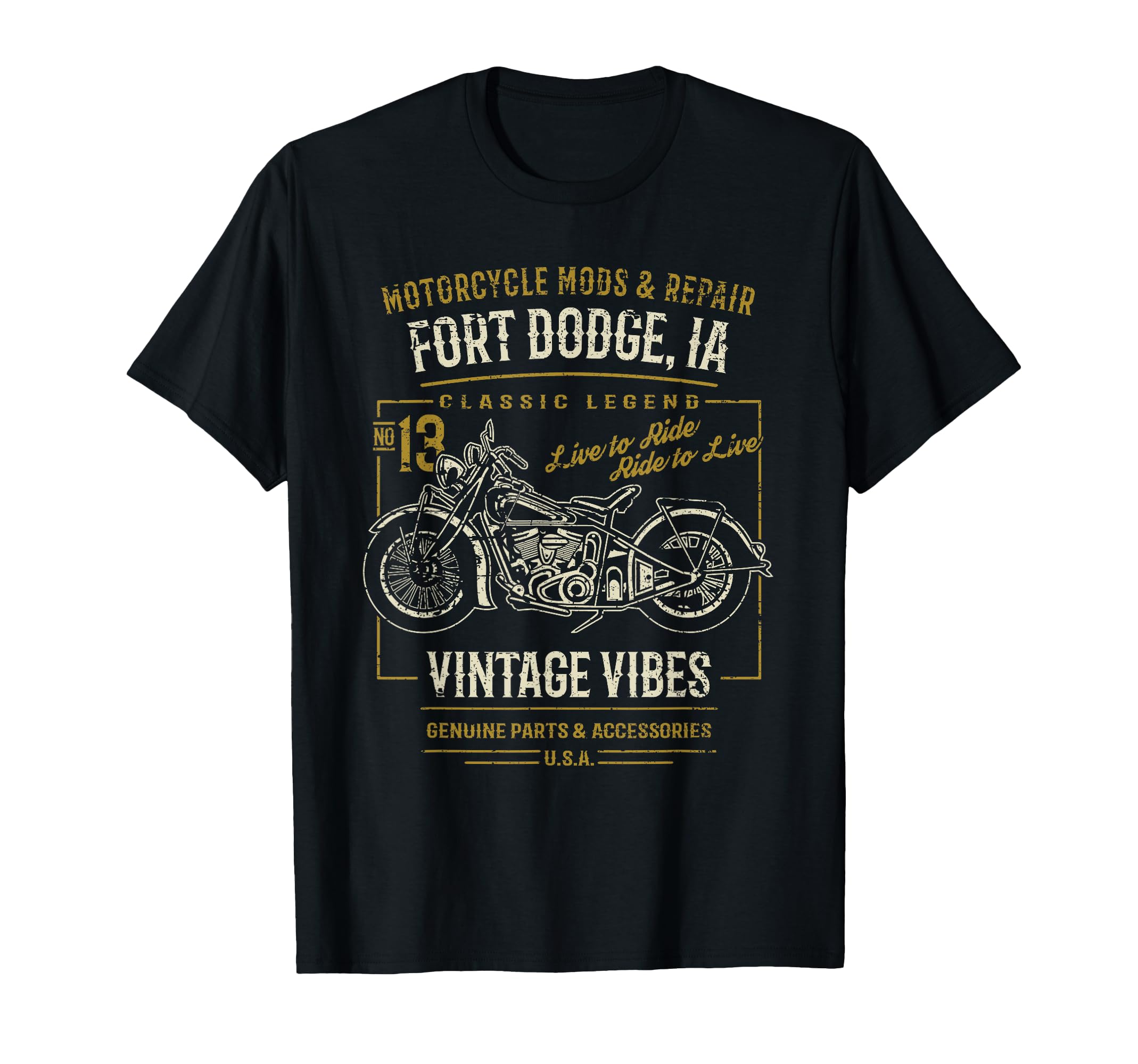 Fort Dodge Ia Usa Motorcycle T-Shirt - Minimalist Print Unisex - T-Shirt, Sweatshirt, Hoodie