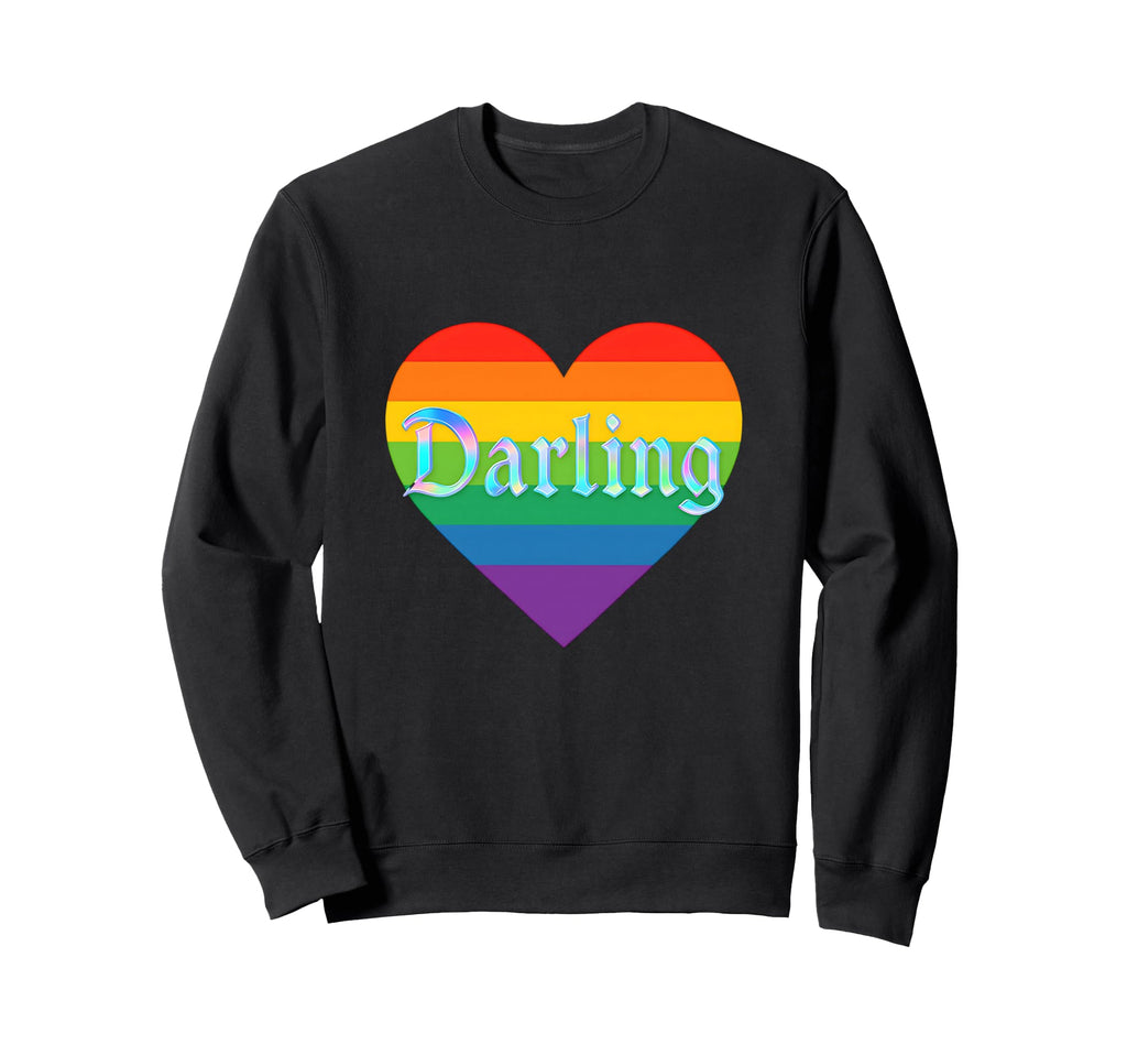 Darling Rainbow Heart Typography Sweatshirt - Minimalist Print Men Women - T-Shirt, Sweatshirt, Hoodie