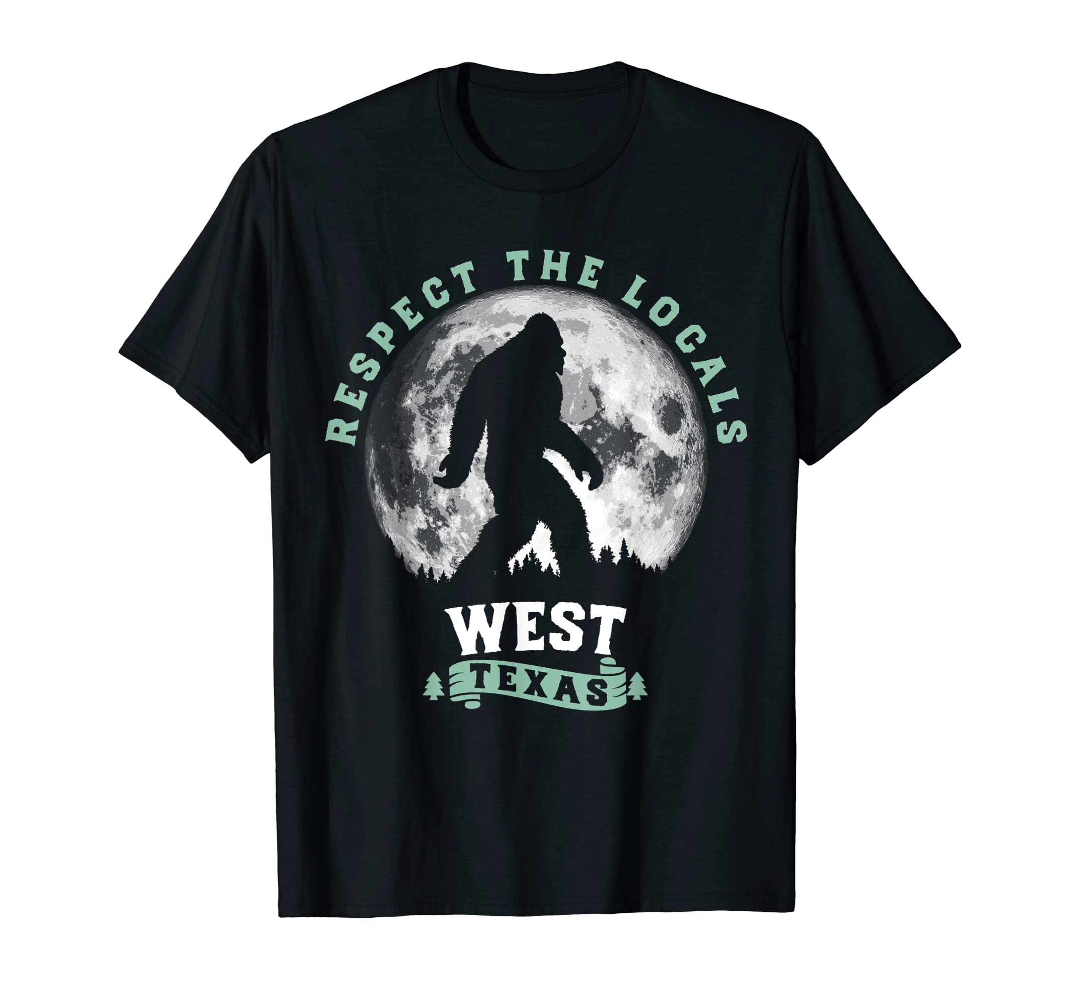 West Texas Bigfoot Night Walk Moon T-Shirt - Novelty Apparel for Adults - T-Shirt, Sweatshirt, Hoodie