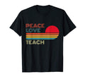 Peace Love Teach Striped Sunset T-Shirt - Custom Art Print for Adults - T-Shirt, Sweatshirt, Hoodie