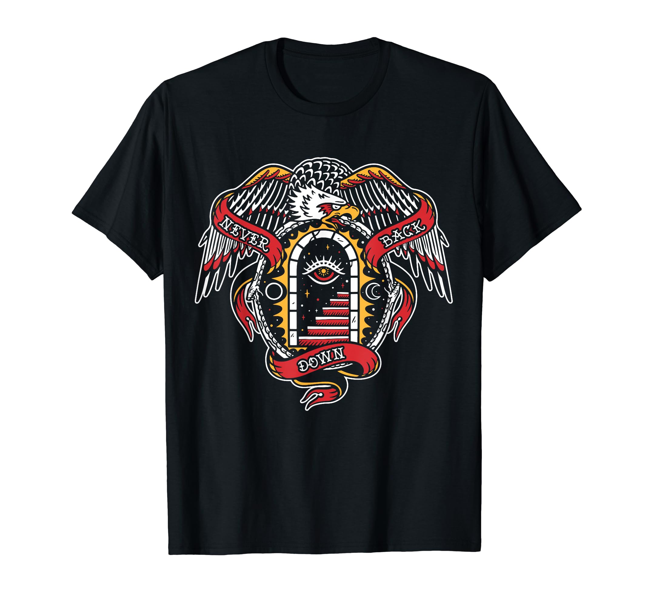 Never Back Down American Traditional T-Shirt - Casual Everyday Wear Unisex - T-Shirt, Sweatshirt, Hoodie