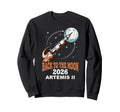 Back To Moon 2026 Artemis Ii Rocket Sweatshirt - Minimalist Print Unisex - T-Shirt, Sweatshirt, Hoodie