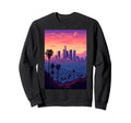 La Sunset Vibe Synthwave 80S Pixel Art Sweatshirt - Graphic Print Unisex - T-Shirt, Sweatshirt, Hoodie