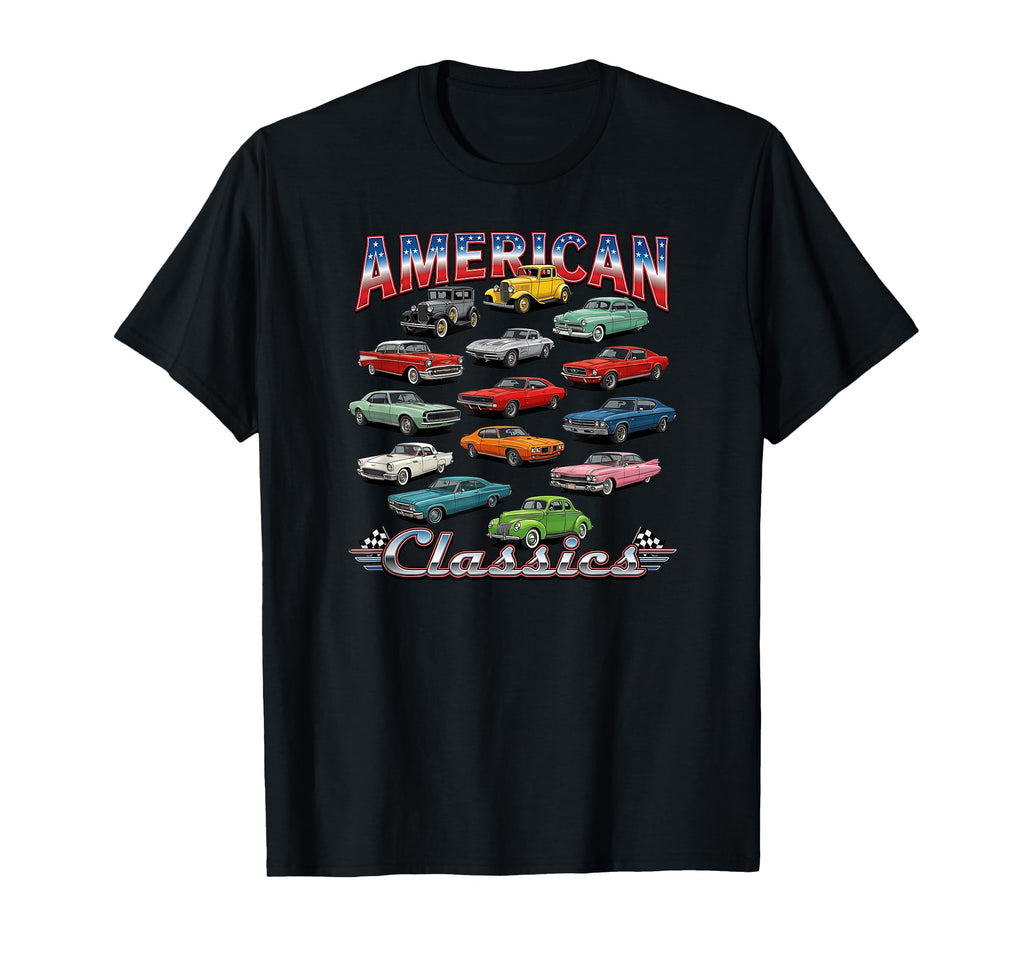American Automobile Classics T-Shirt - Custom Art Print Men Women - T-Shirt, Sweatshirt, Hoodie