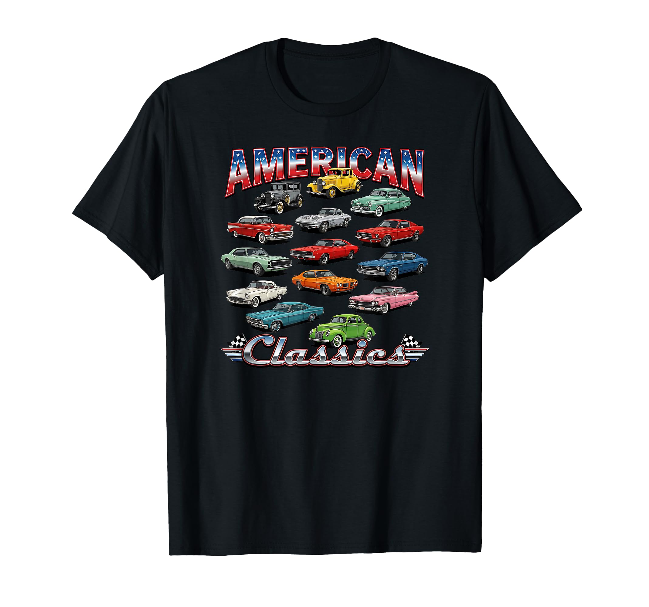 American Automobile Classics T-Shirt - Custom Art Print Men Women - T-Shirt, Sweatshirt, Hoodie