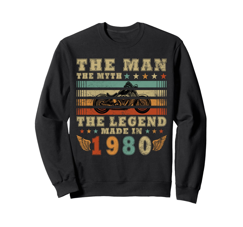 45 Years Biker 1980 Motorcycle Sweatshirt - Graphic Print Men Women - T-Shirt, Sweatshirt, Hoodie