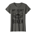 Biker My Heart Belongs To Biker Motorcycle T-Shirt - Trendy Graphic Unisex - T-Shirt, Sweatshirt, Hoodie