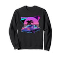 Jdm Car Vaporwave Synthwave Sweatshirt - Trendy Graphic Men Women - T-Shirt, Sweatshirt, Hoodie